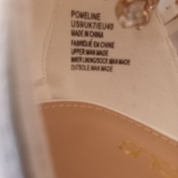 Shoe dazzle White Faux Leather Rhinestone Ankle 5 I/2" Wedge Heels sz 9 - Picture 10 of 14